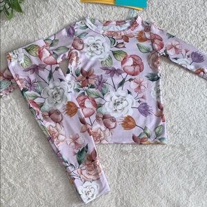 NWT Posh Peanut Pari Floral Pajama Set 6-12M Lavender Pajamas
